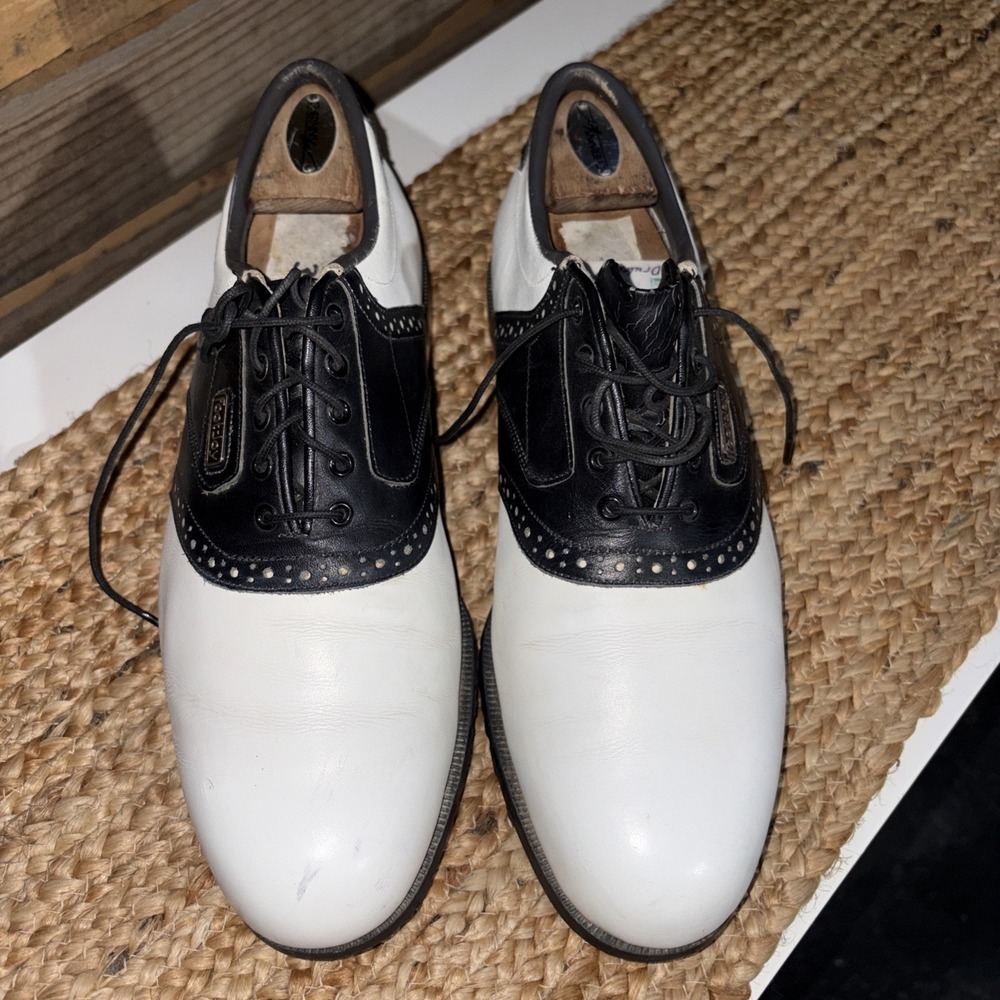 FootJoy DryJoys Tour Men's Leather Golf Shoes White Size 10 M